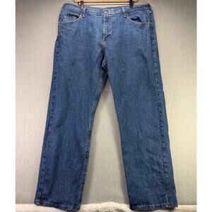 Wrangler Relaxed Fit Men’s Blue Denim Zip Fly Straight Leg Jeans Size 38x30